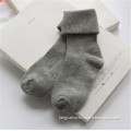 CSP-285 Gray Color Knitted Turn Over Hot Sale Socks Wholesale